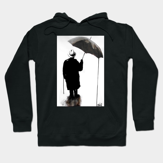 Umbrella man Hoodie by Loui Jover 